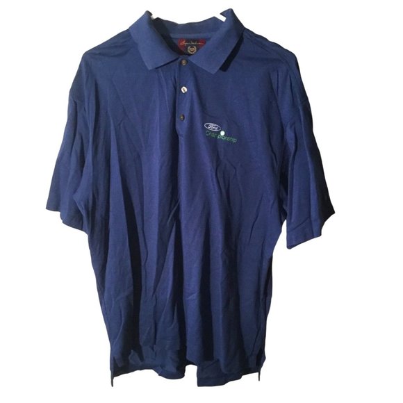 ELEVEN STRAIGHT Bryan Nelson Men's Large L Navy Blue Polo Shirt - Picture 1 of 3